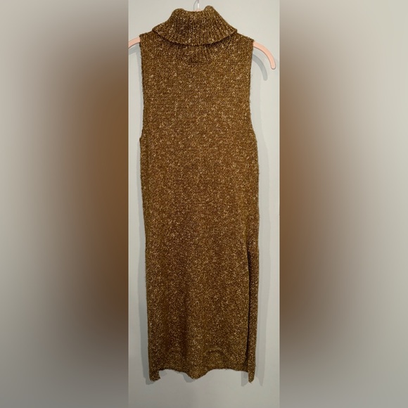 Anthropologie Flowy Maxi Tunic Sweater Sleeveless Turtleneck Dress - Picture 2 of 5